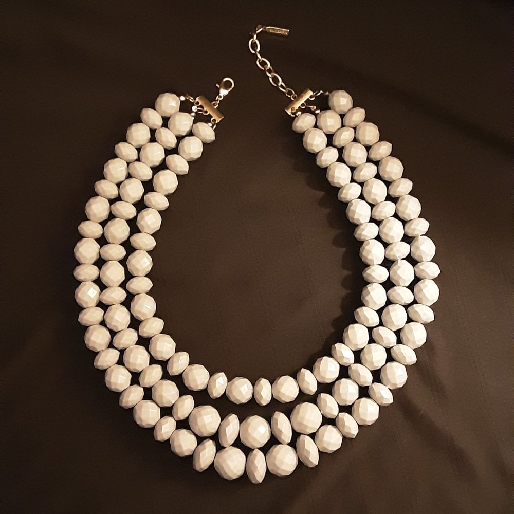 Beaded Multi-Strand Statement Necklace Signed Sug… - image 1